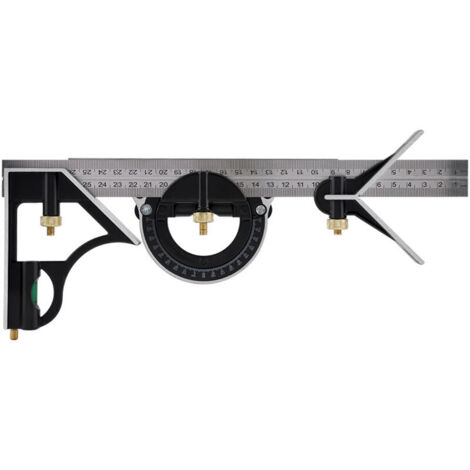 Jeffergarden Équerre combinée ajustable 300mm règle ingénieur métal angle droit mesure précise (1/5)