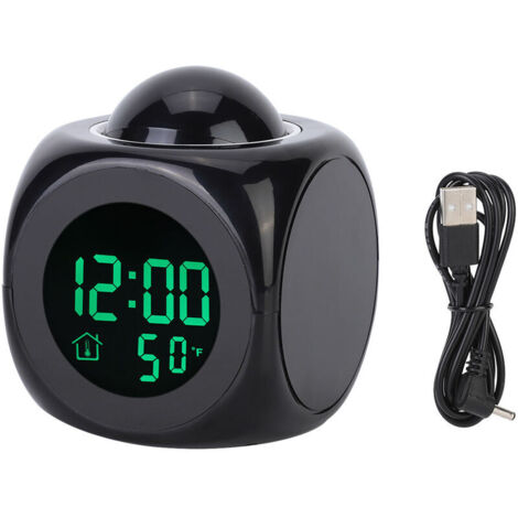 Jeffergarden Horloge électronique LCD multifonctionnelle, réveil à Projection numérique avec affichage de la température (1/5)