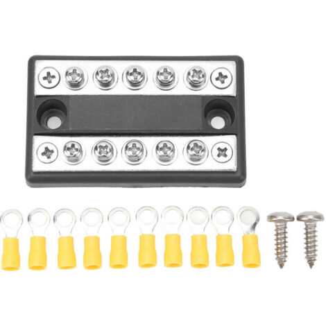 Jeffergarden Bloc de Distribution d'énergie de bloc de fusible de double rangée de 5 voies de cc 12V-48V 100A pour des systèmes électriques de voitures, camping-cars, bateaux, yachts (1/5)