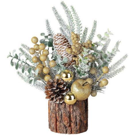 Jeffergarden Sapin de Noël de bureau, décoration de Noël, ornement pour la maison, sapin de Noël en écorce de polyéthylène imitation (Type B) (1/5)