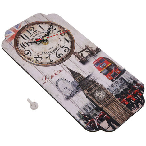 Jeffergarden Horloge murale rectangulaire rétro européenne pour salon ou bar (1/5)