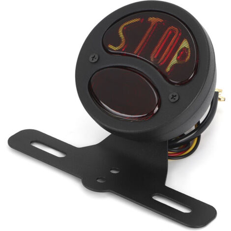 Feu Arrière Universel pour Moto 12V - Feu de Frein et de Signalisation avec Support (1/5)