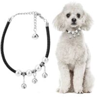 Jeffergarden Collier ajustable pour chien et chat avec clochette – Noir taille L – Accessoire animalerie qualité supérieure pour animaux de compagnie