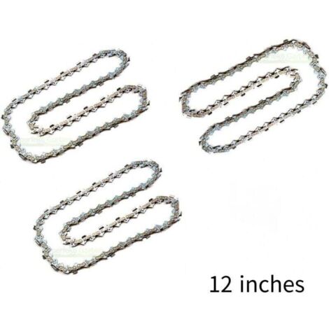 Confezione da 3 catene per motosega con barra da 12" (30 cm), 45 maglie di trasmissione, adatte a Dolmar, Echo, Bosch, Einhell e altri TRIMEC (1/4)