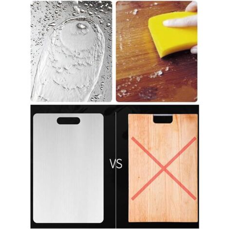Planche à Découper En Titane Pur – Ultra Hygiénique & Résistante – Idéale Viande, Légumes, Fruits – Double Face
