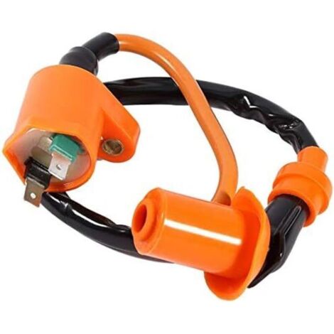 Boîtier CDI 6 Broches Racing Performance + Bobine d’Allumage + Bougie d’Allumage CDI d'allumage Bobine Set pour Moto Motorisée GY6 Orange (1/3)