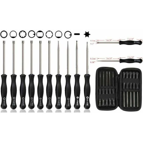 Set de 12 outils de réglage carburateur pour tronçonneuse – Tournevis à poignées carrées – Kit de nettoyage inclus – Compatible ZAMA, STHIL, Husq, Poulan