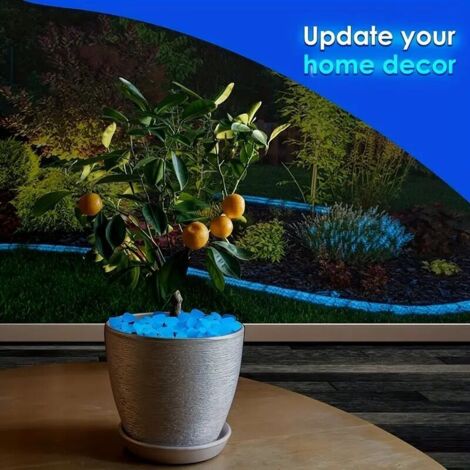 Lot De 300 Galets Lumineux Bleus Décoratifs - Pierres Phosphorescentes Pour Jardin, Aquarium Et Intérieur