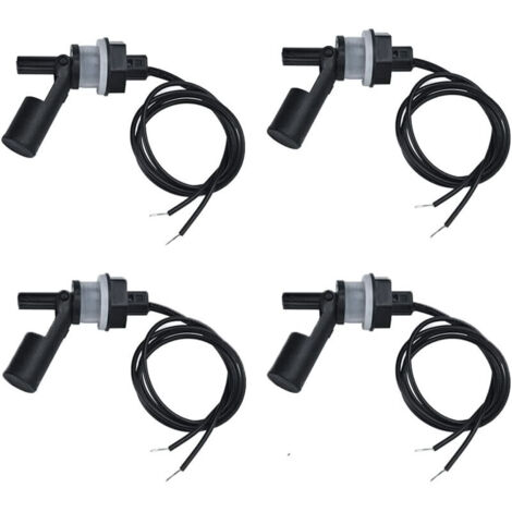 Coocheer – Lot de 4 interrupteurs à flotteur horizontal – Capteur de niveau d'eau en plastique – Longueur câble 40 cm – Pour aquariums et piscines