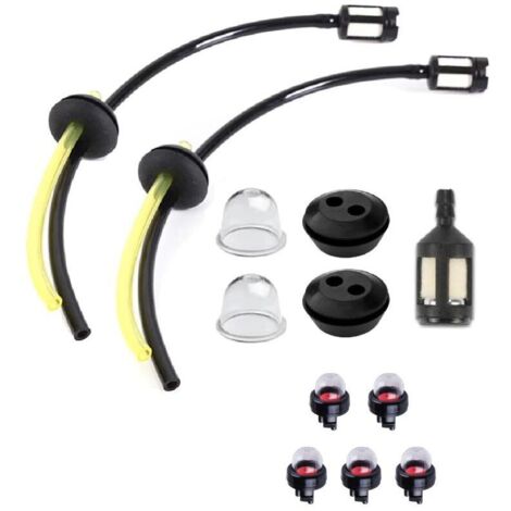 Coocheer – Kit de tuyaux d'essence 7 pièces – Tuyaux PVC 26cm et 14,3cm – Filtre et ampoules d'amorçage – Compatible débroussailleuses et tronçonneuses