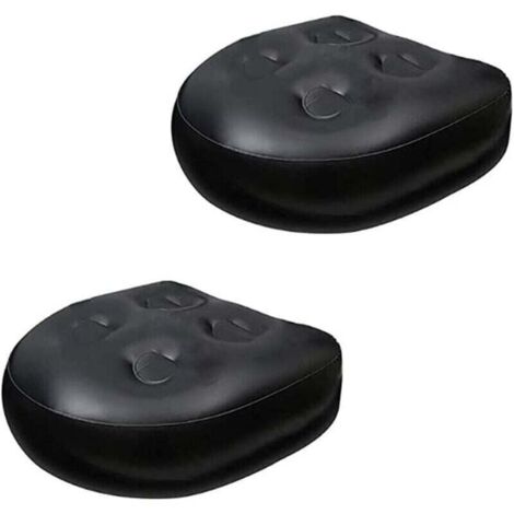 Siège de spa noir pour jacuzzi, coussin surélevé multifonctionnel, oreiller gonflable imperméable, oreiller de baignoire de massage, dossier de baignoire souple