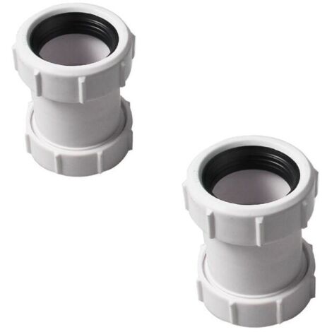 Lot de 2 connecteurs de compression droits en PVC pour baignoire, évier de cuisine, bac de douche, pièce humide (1/5)