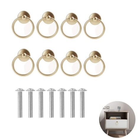 8 Pièces Ancien Poignées Tirage Rétro Anneaux, Anneaux Boutons Pull de Poignée, Bague de Tiroir en Laiton, pour Armoires à Portes, Coiffeuses, Armoires à Tiroirs (1/5)