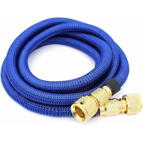 Tuyau d'arrosage(1.7m Bleu), Extensible à Jardin Tuyau d'eau Tuyau Rétractable Flexible avec Fixations en Métal pour Irrigation/Nettoyage du Jardin/Voiture de Lavage (1/5)