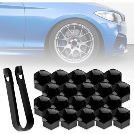 20 Pièces Capuchons d'écrous de Roue  pour écrous de Ø 19 mm, Couvre écrous de Roue pour Conversion Automobile, Couvre Verrous Universel pour Conversion Automobile avec Outil (1/5)