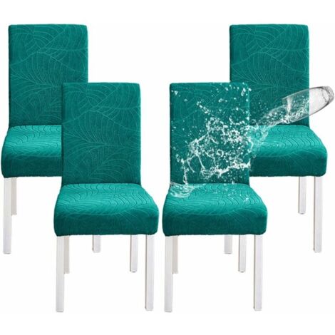 Saphir Housse de Chaise Lot de 4 Imperméable Moderne Jacquard Housse de Salle à Manger Universelle Amovible Lavables Couverture Protecteur de Chaise pour Décor Hôtel Restaurant Bureau Banquet (1/5)