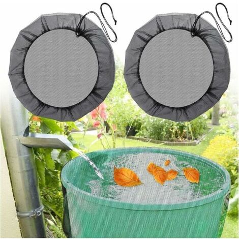 2 Pcs Filet pour Citerne de Pluie,Ø 97 cm Housse pour tonneau de Pluie avec Cordon de Serrage,Filet de Protection Réglable,Protection Contre Les Feuilles, Les moustiques (1/5)