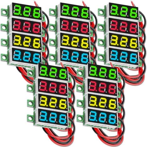 Volt Display Module 5 x 0.28 inch Mini Digital Voltmeter avec 7-Segment LED Display 2.5V ...