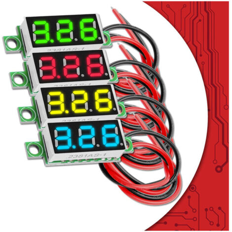 Volt Display Module 5 x 0.28 inch Mini Digital Voltmeter avec 7-Segment LED Display 2.5V ...