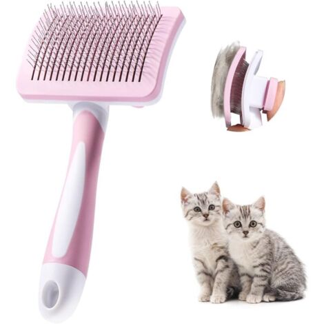 (Rose)Brosse Autonettoyante Pour Animaux de Compagnie,Brosse Pour Poils Longs et Courts,Pour Chiens Chats Eliminer Efficacement des Tomentose Sous-poil Tangles (1/5)