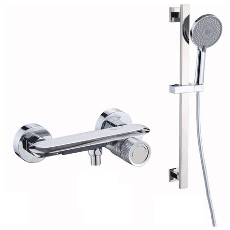 Cascade salle de bain baignoire mitigeur gris mitigeur de bain avec douche 3 Mode robinet mural bain douche salle de bain mitigeur,argent (1/5)