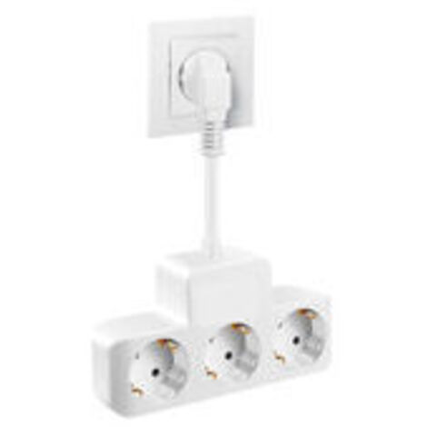 1 Pcs Multiprises Murales Adaptateur de Prise 3 en 1 avec Sécurité pour Enfant Prise de Distribution 4000W/250V/16A (1/5)