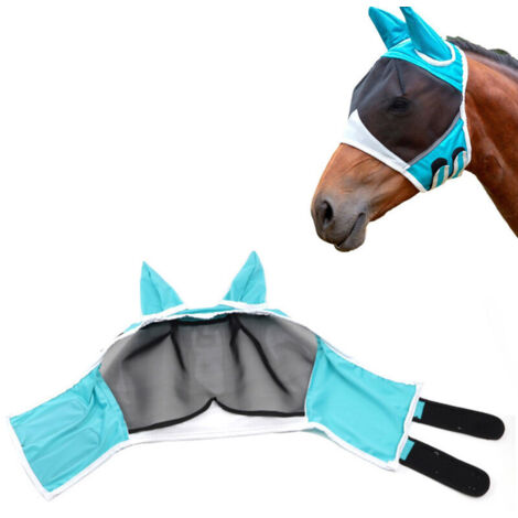 Masque anti Taille S-mouches pour chevaux - Protection UV - Masque anti-moustiques pour cheval - Avec oreilles - Respirant (1/5)