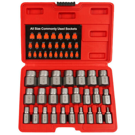 Lot de 25 extracteurs de vis à tête hexagonale multi-cannelures ,Extracteur de boulons en acier à haute teneur en carbone