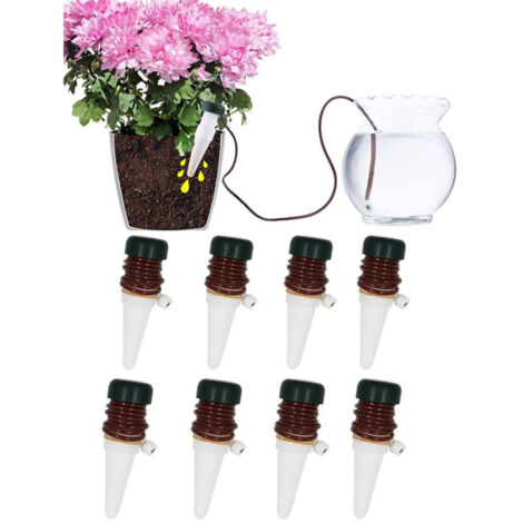 Irrigation Goutte a Goutte Bouteille, 8 Pièces Arrosage Goutte à Goutte en Céramique Arroseur Automatique Plantes Système D'Irrigation Automatique pour Jardin Maison Intérieur Extérieur (1/5)