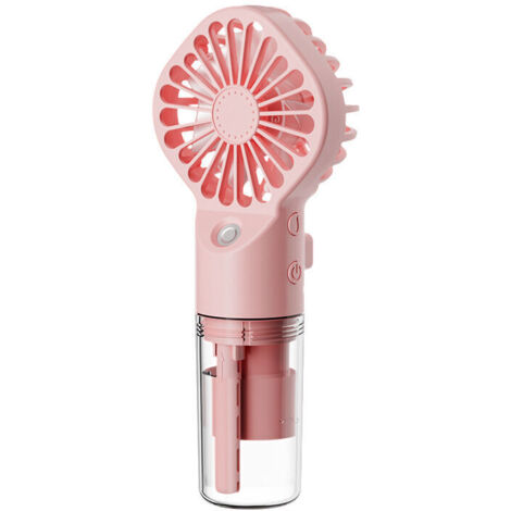 Blanc Ventilateur De Brumisation Portable, Mini Transparent Ventilateur De Brouillard Pulvérisation, Brumisateur Rechargeable Par USB, Camping Gear Fan Spray Humidificateur Petit Ventilateur Avec 4 Vi