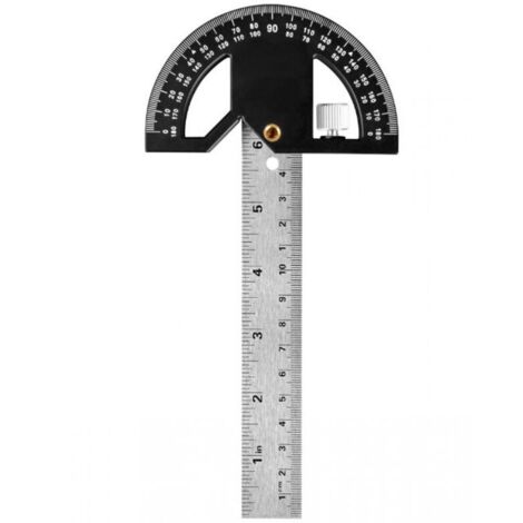 Rapporteur d'angle, Règle de Marquage et Mesures en Menuiserie, Outil de Règle de Menuiserie 304mm Acier Inoxydable, Chercheur d'angle 0-180° pour Peinture Dessin Mesurer (1/5)