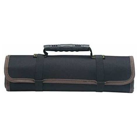 Noir Trousse à Outils 22 Pochettes, Sacoches Porte-Outils, Organiseur Portable à Outil, Rouleau de Rangement Toolkit Pliable/Enroulable en Oxford 600D (sans outils) pour jardinage/électricien/menuisie