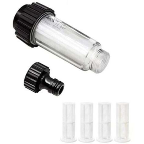 Kit de filtres à eau 3/4" Préfiltre à eau avec 4 filtres et adaptateur rapide pour nettoyeur haute pression, pompe de jardin, arrosage de jardin, camping-car (1/5)
