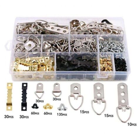 415 Pcs Crochet Tableau Mural Accroche Murale Support Cadre Crochets Metal pour Cadre Photo Suspension de Tableaux Attache Murale pour Cadres Encadrement Photo Clous pour Image Miroir (1/5)