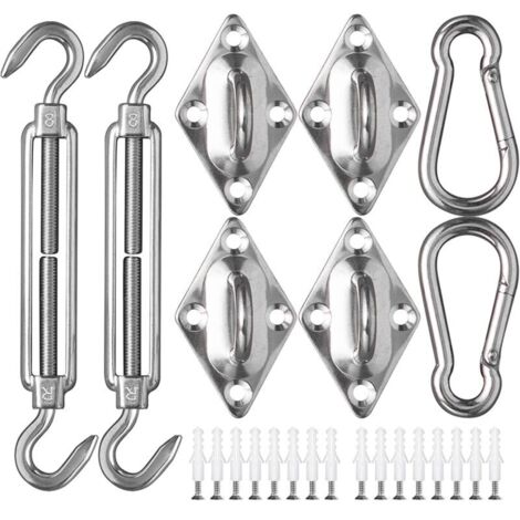 M8 Kit de Fixation pour Voile D'ombrage 42 Pièces de Matériel en Acier Inoxydable pour Installation de Voile d'ombrage Rectangulaire et Triangulaire (1/5)