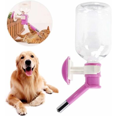 Distributeurs d'eau Chien Chat Bouteille d'eau pour Chien Gourde Chien à Suspendre sur Cage Bouteille d'eau de 500ml
