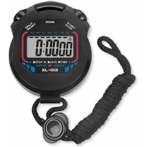 Chronomètre Numérique à Main Sport Multifonctions Course Montre XL-013 Noir Alarme Sport Précision Écran LCD (1/5)