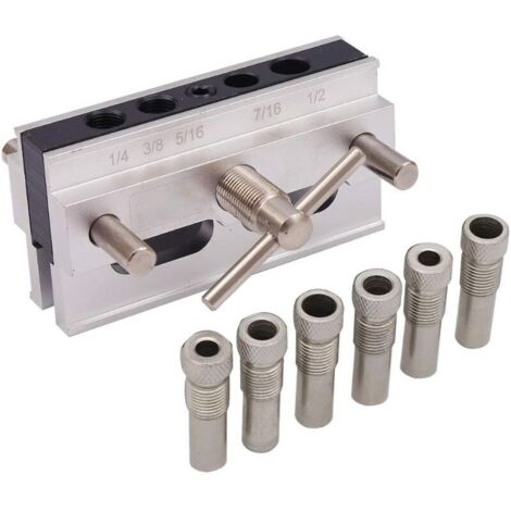 Kit de Gabarit de Goujonnage Auto-centrant, Tailles Impériales, Guide de Perçage de Trous Outil de Localisation de Positionneur de Travail du bois pour bois épais