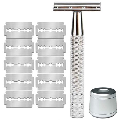 (blanc)Rasoir de Sécurité Homme et Femme avec 10 Lames Rasoir Sécurité, Zéro Déchet Rasoir Manuel Homme Safety Razor, Rasoir à Main Rasoir Reutilisable Femme Rasoir Mecanique Homme Rasoir Traditionnel (1/5)