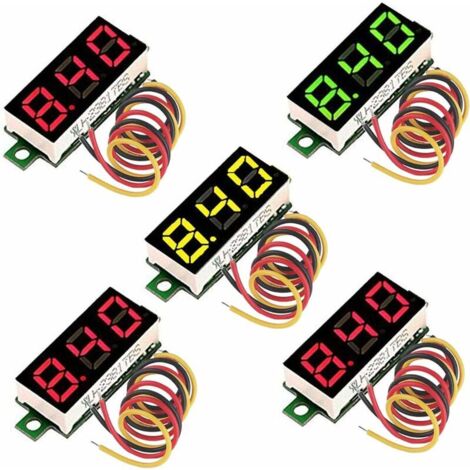 5pcs Digital DC Voltmeter 0.28 inch 3-Wire 2.5V-30V Mini Digital DC Voltmeter Voltage Tester Meter,LED mètre de tension numérique (1/5)