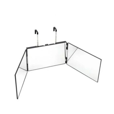 Noir (sans LED)Miroir simple de salle de bain Miroir de courtoisie pliant vue arrière 360 degrés réglable (1/5)