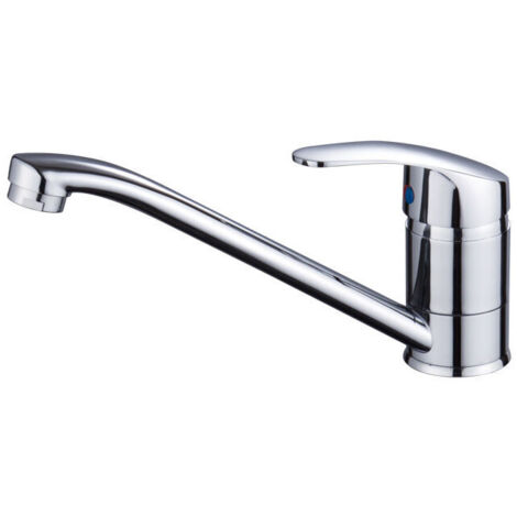 Mitigeur d'Evier, Robinet de Cuisine Monocommande, Chromé, Argent, S