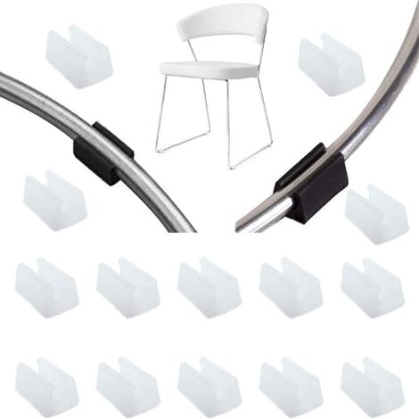 32pcs (10mm)Patin Pied Chaise Tube Embout Tampon Capuchon Bouchon Protection Plancher Meuble Forme U en Plastique Chaise Casquettes,Chaise Jambe Caps Silicone Tube Pince (1/5)
