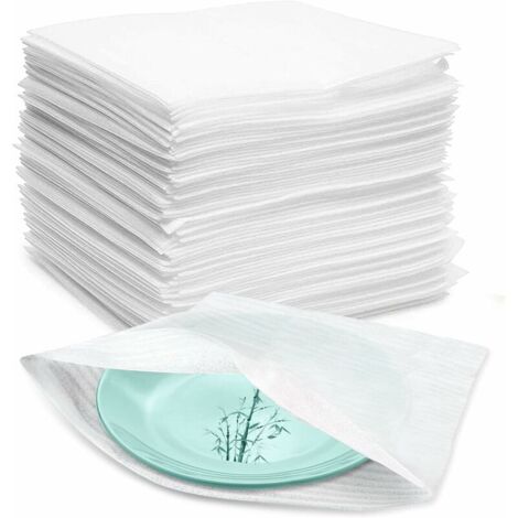 (100PCS-25x30cm)Feuilles Mousse Papier Bulle Déménagement Carton pour Vaisselle Carton Demenagement Verres Plats Assiettes (1/5)