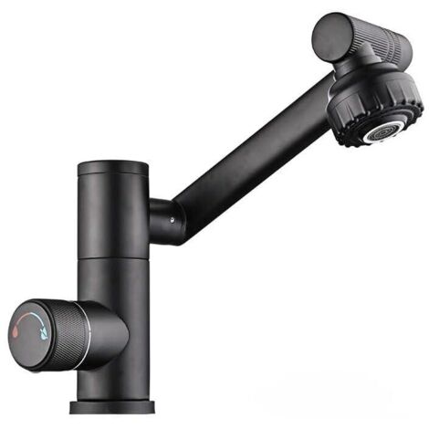 LED Bathroom Sink Faucet Single Hole Bronze Single Handle Faucet Digital Temperature Control Large Screen Stainless Steel Washbasin Faucet (1/5)