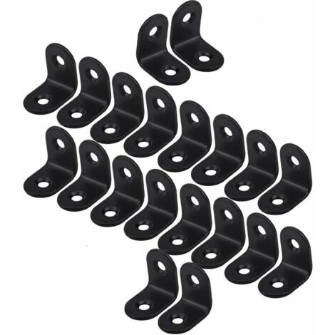 20Pcs Équerre de Fixation Inox, 20x20mm Équerre de Fixation 90 Degrés, Équerre de Fixationà Angle Droit, Armoire, Chaise, Table,Noir (1/5)