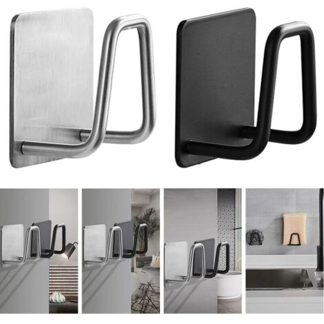 Organisateur évier Support d'éponges de cuisine éponges d'évier auto-adhésives égouttoir de séchage 304 support de rangement en acier inoxydable accessoires d'évier de cuisine GrooFoo (1/5)