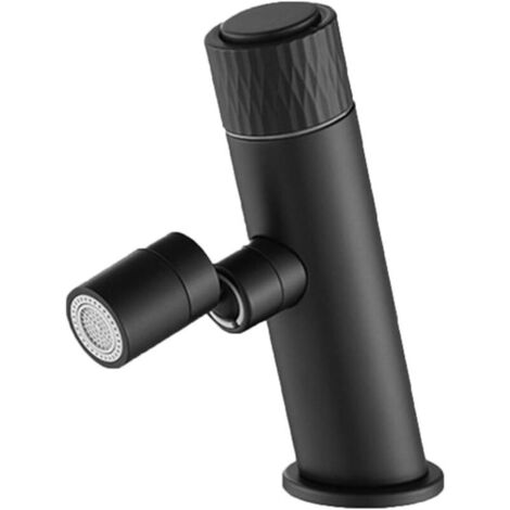 Robinets de lavabo noir mat, bec flexible à bouton-poussoir rotatif à 360 degrés, robinets de lavabo de salle de bain, mitigeur d'évier, noir mat (1/5)
