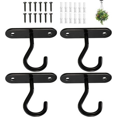 4 Pièces de Plant Hooks, 7cm Crochets pour Plantes à Fixation Murale pour Lampes Pots de Fleurs Lanternes Mangeoires à Oiseaux Carillons Éoliens Décoration Intérieure Extérieure (1/5)