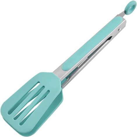 Pince de cuisine en silicone de 26.5 cm, poignées en acier inoxydable, clip anti-brûlure pour grill, pain, steak, cadenas rétractable